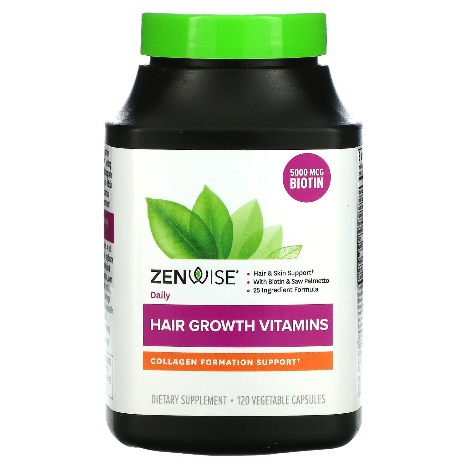 

Витамины для роста волос, 120 растительных капсул Zenwise Health