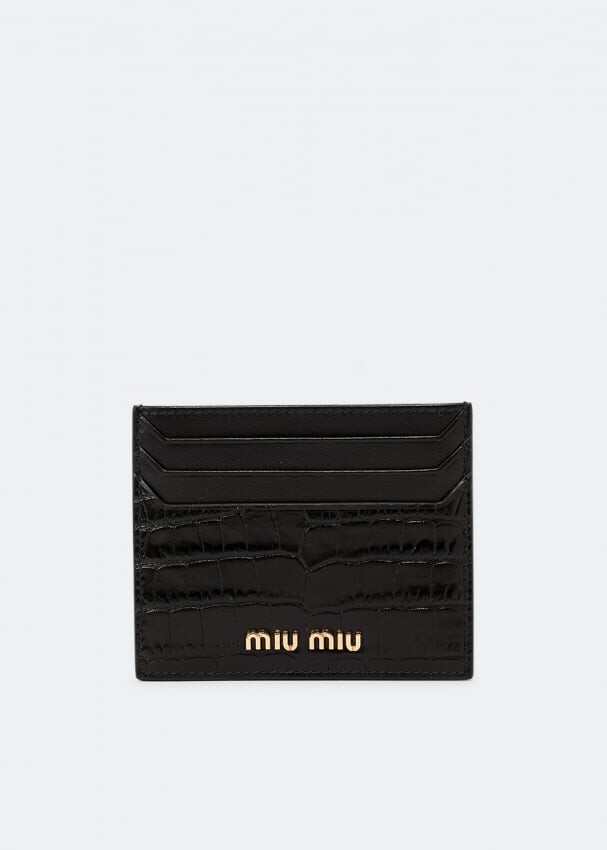 

Картхолдер MIU MIU Leather card holder, черный
