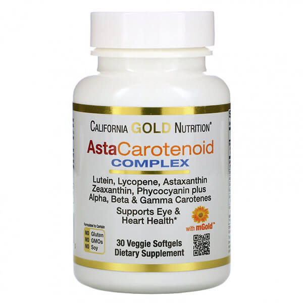 Астакаротеноид комплекс California Gold Nutrition, 30 капсул кардио комплекс california gold nutrition 60 капсул растительные экстракты антиоксиданты и аминокислоты для сердца и сосудов женщин и мужчин