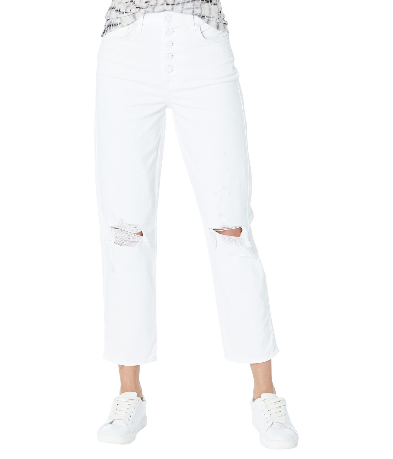 

Джинсы 7 For All Mankind, High-Waist Crop Straight Button Fly in Royce Blanc