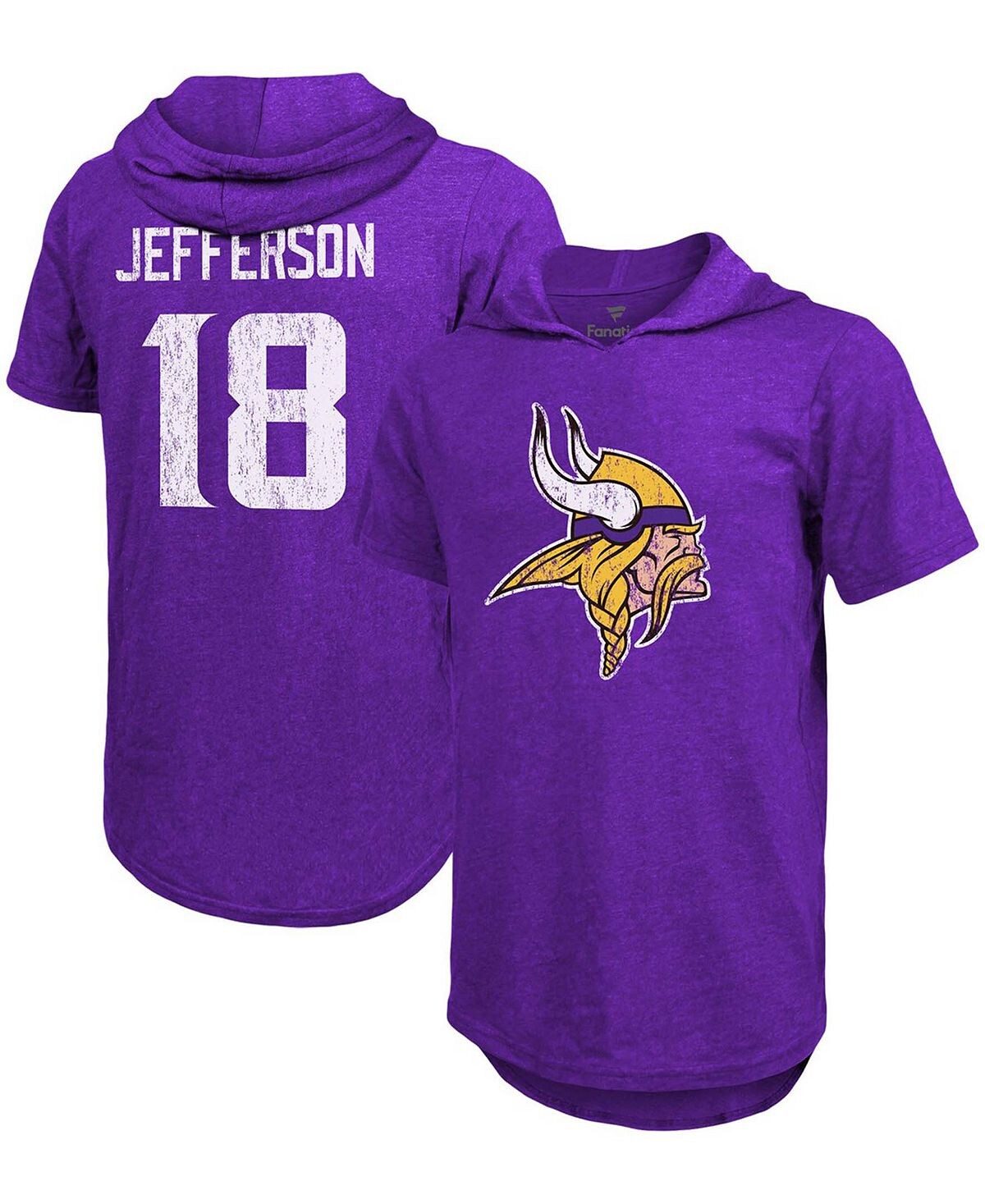 

Мужская толстовка с капюшоном justin jefferson purple minnesota vikings с именем и номером игрока Fanatics, фиолетовый