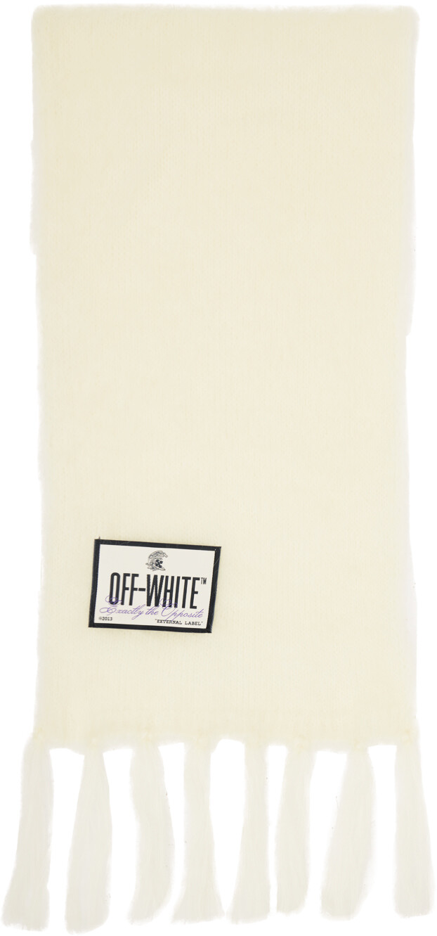 

Белый шарф с волнистыми бирками Off-White