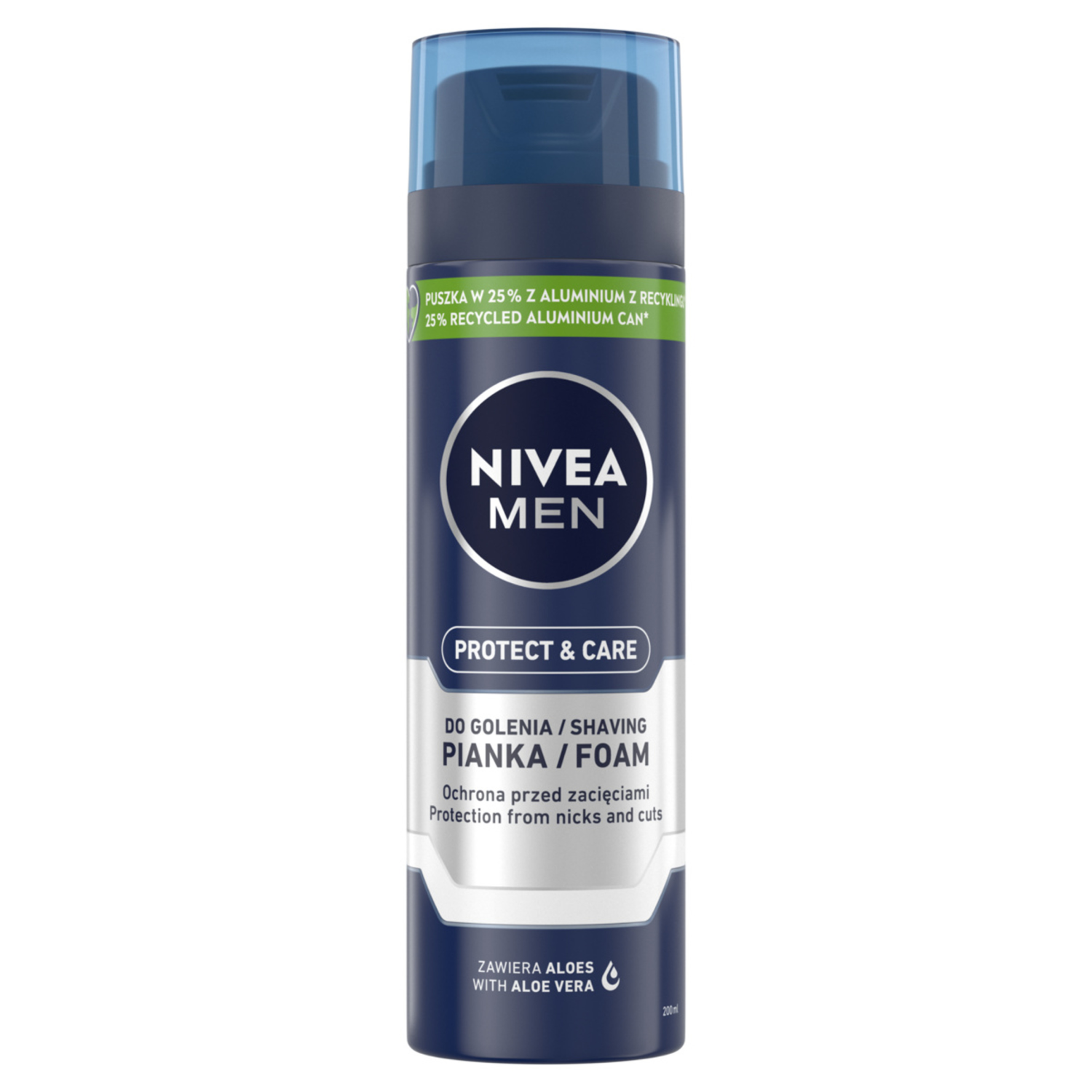 Nivea Men Protect & Care увлажняющая пена для бритья для мужчин, 200 мл увлажняющая пена для бритья nivea классическая 200 мл