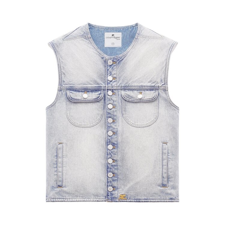 

Утепленный жилет Courrèges Multiflex Denim Vest, синий