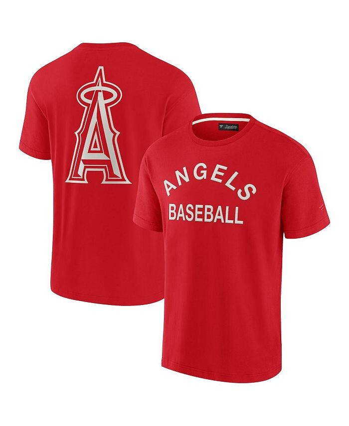 

Мужская и женская красная супермягкая футболка с короткими рукавами Los Angeles Angels Fanatics Signature, красный