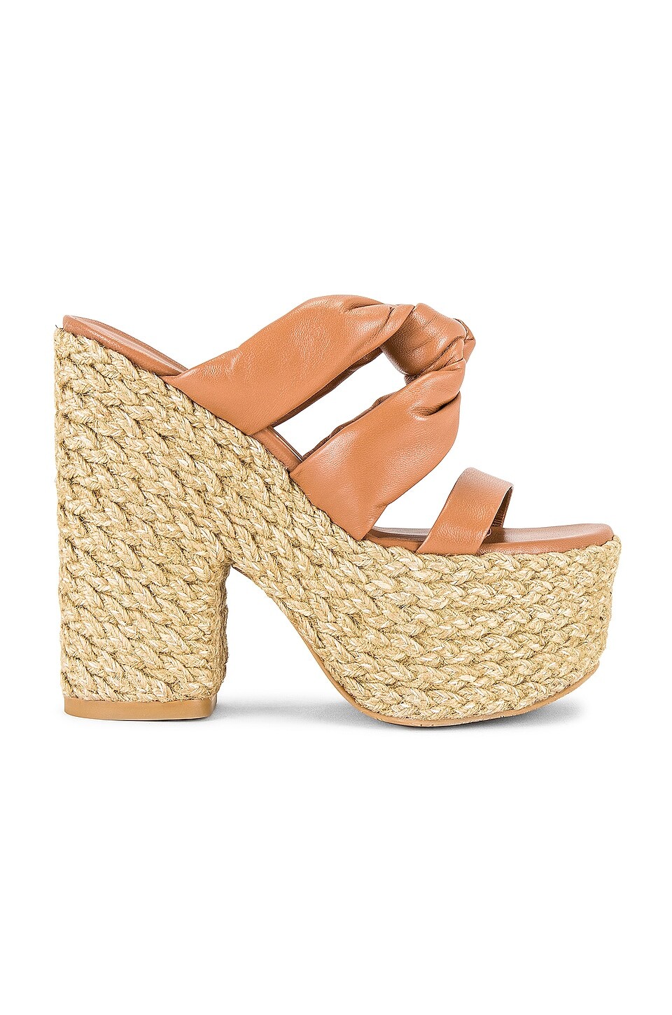 

Шлепанцы Stuart Weitzman Playa Sohigh 145 Knot Platform, цвет Tan & Natural
