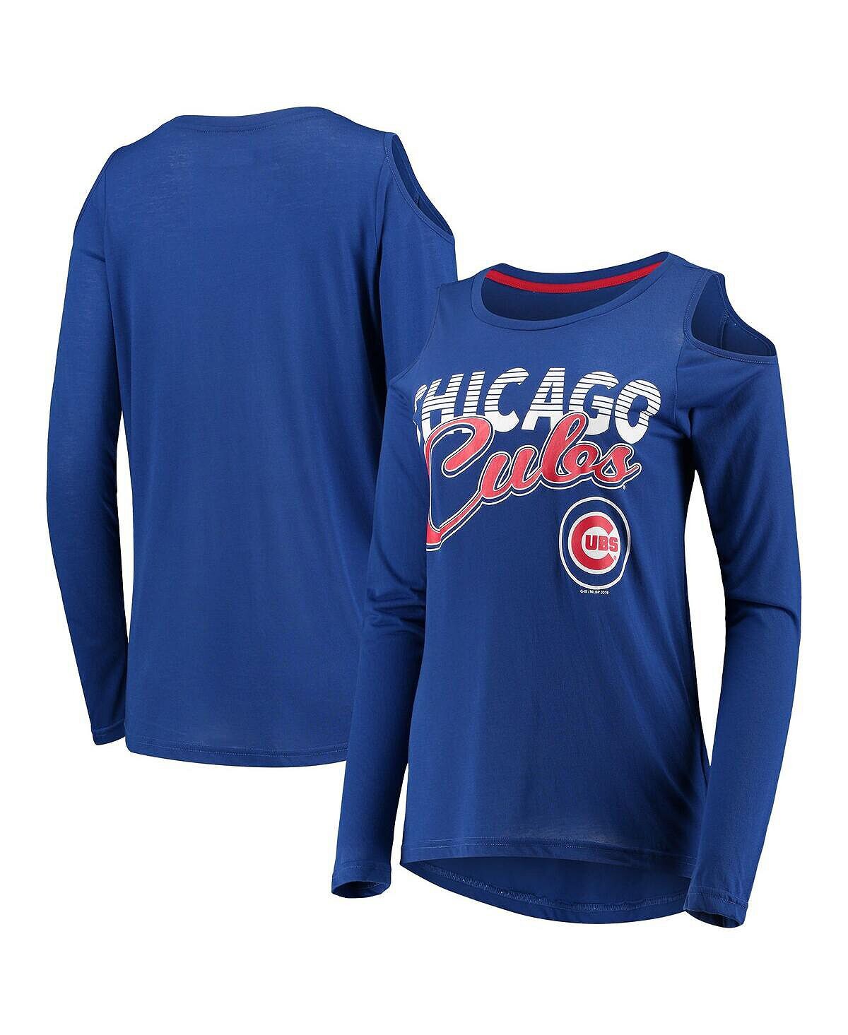 

Женская футболка с открытыми плечами и длинными рукавами Royal Chicago Cubs Crackerjack G-III 4Her by Carl Banks