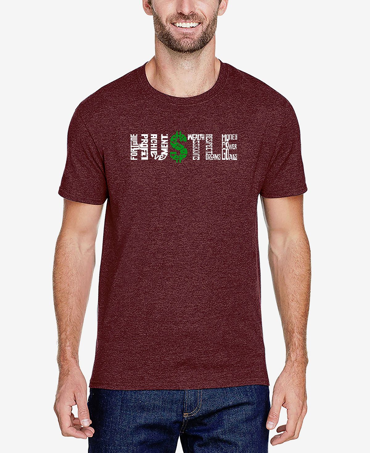 Мужская футболка premium blend word art hustle LA Pop Art