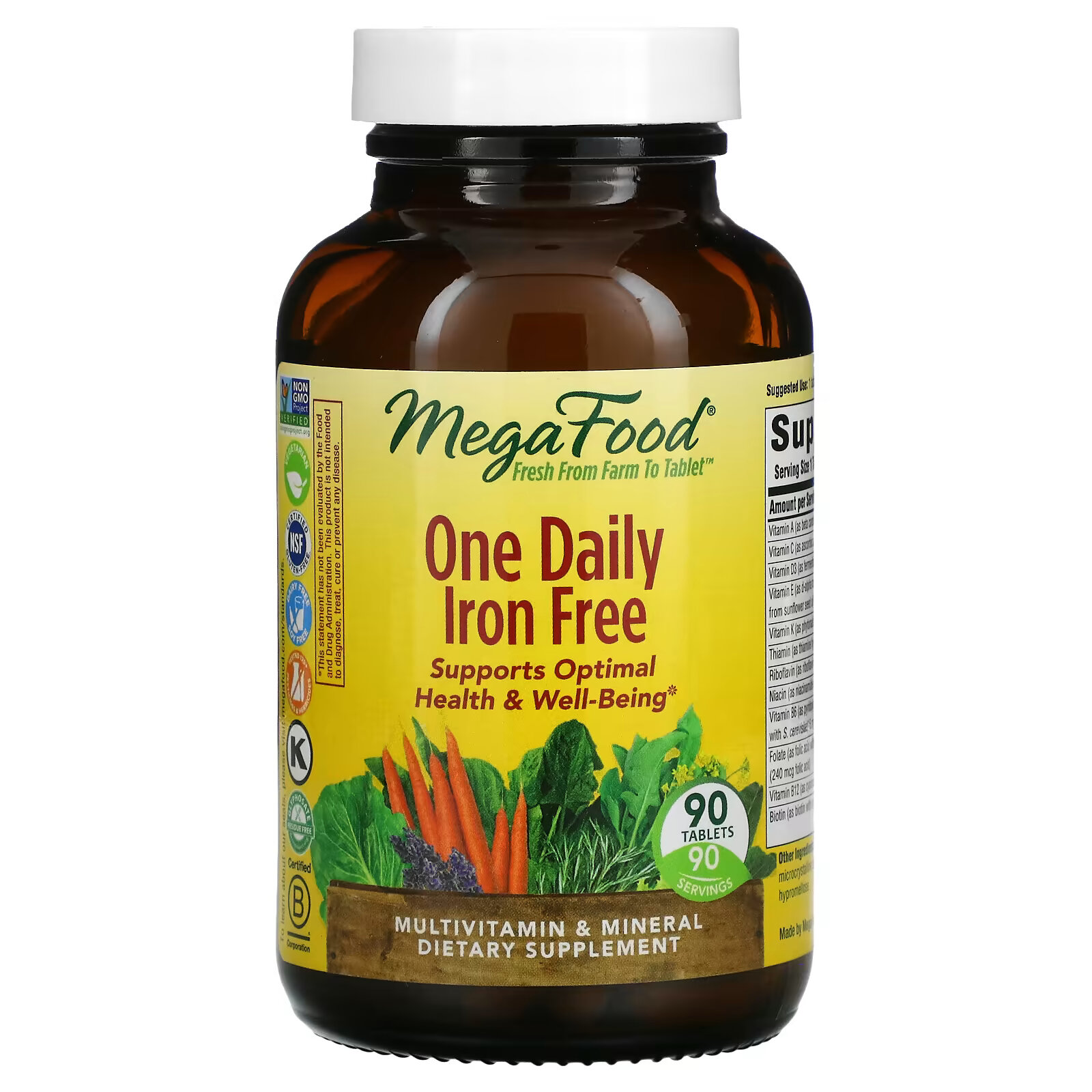 MegaFood, One Daily, без железа, 90 таблеток megafood ежедневные витамины для мужчин без железа 90 таблеток