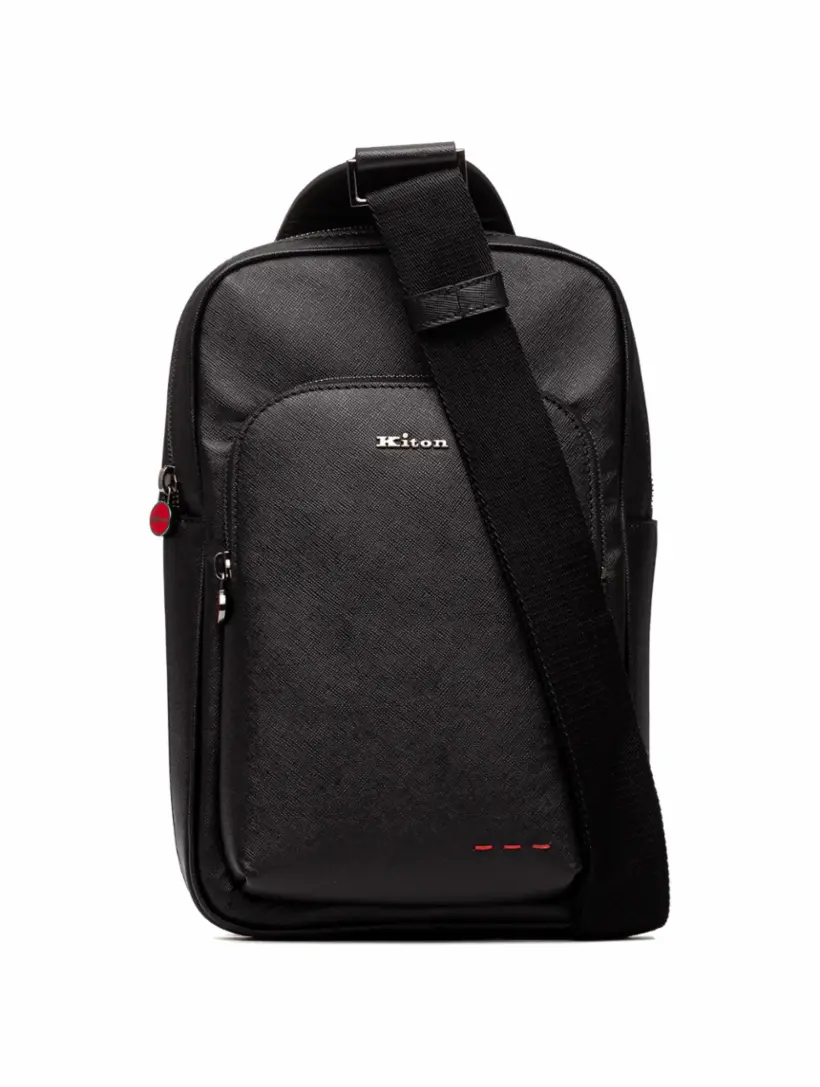 

Сумка через плечо с логотипом Kiton, черный