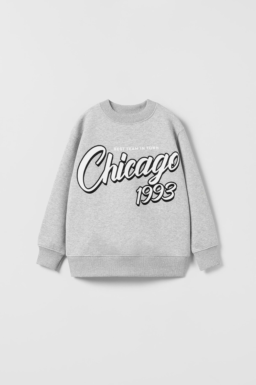 

Свитшот chicago из флокирования ZARA, серый мергель