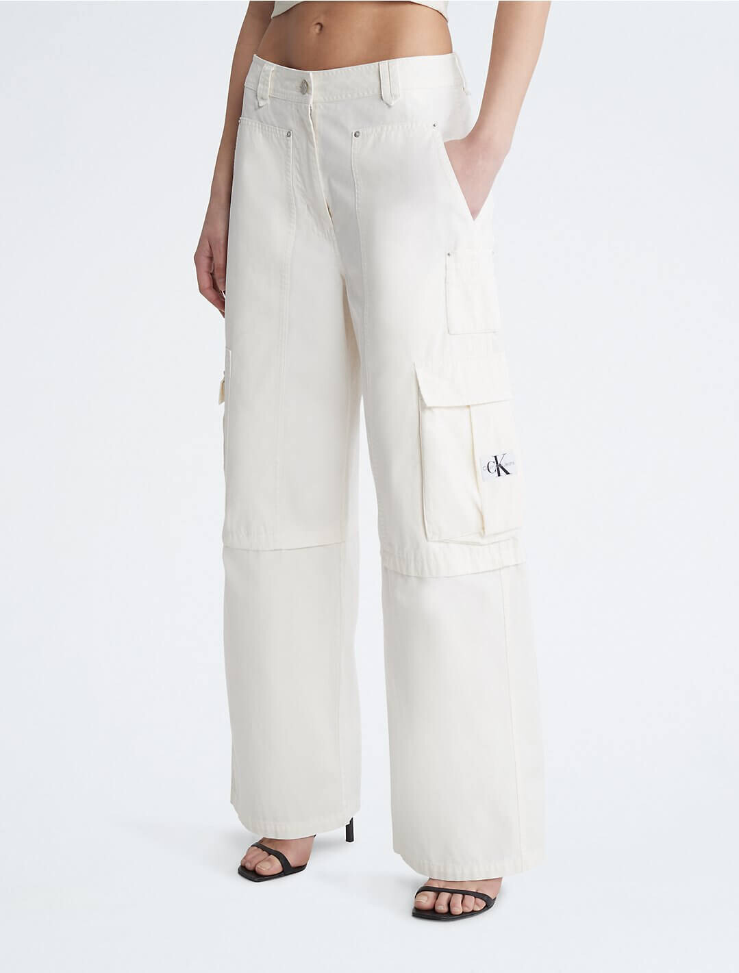 

Брюки карго Calvin Klein High Waist, белый
