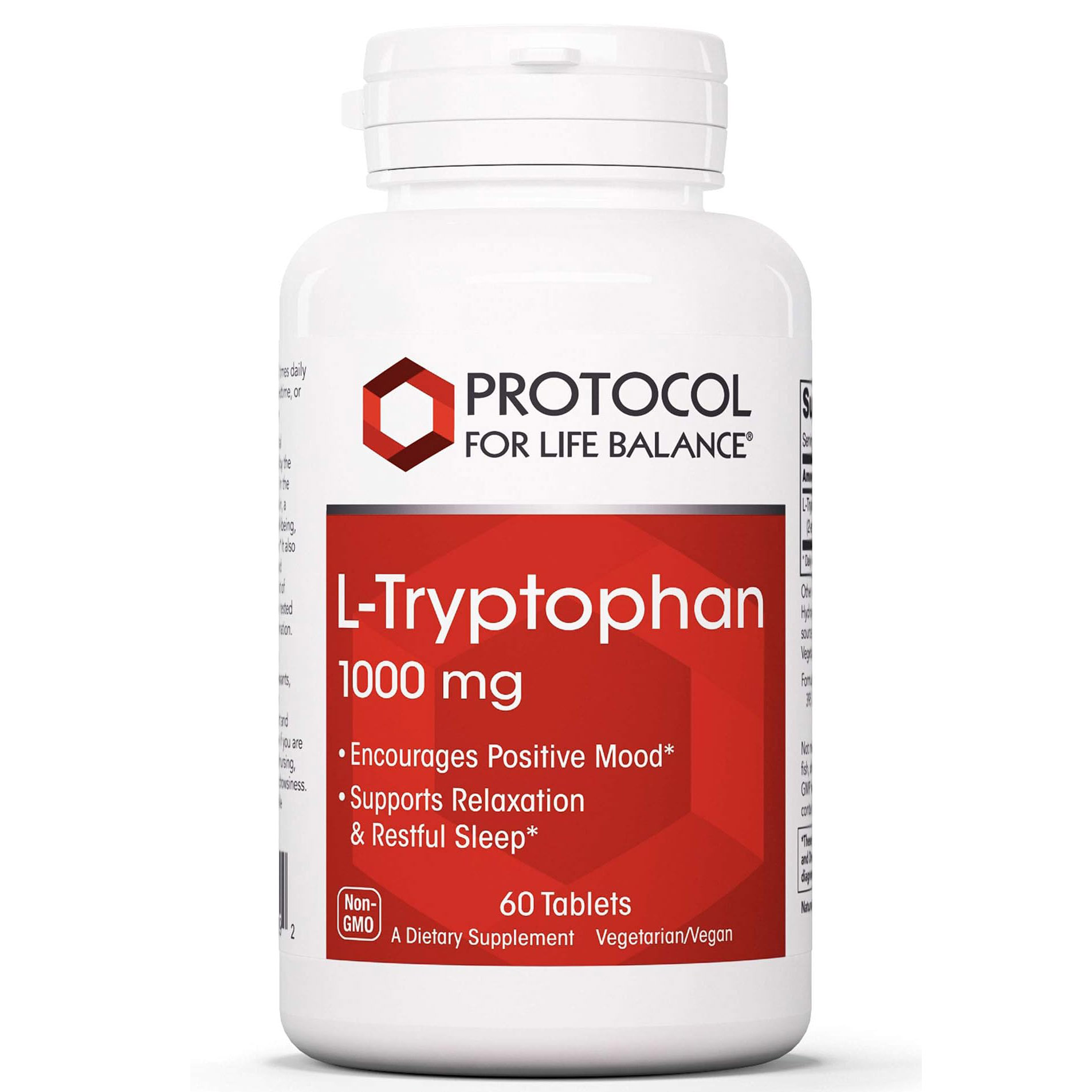 L-триптофан Protocol For Life Balance, 1000 мг, 60 таблеток protocol for life balance масло криля двойного действия 1000 мг 60 мягких таблеток