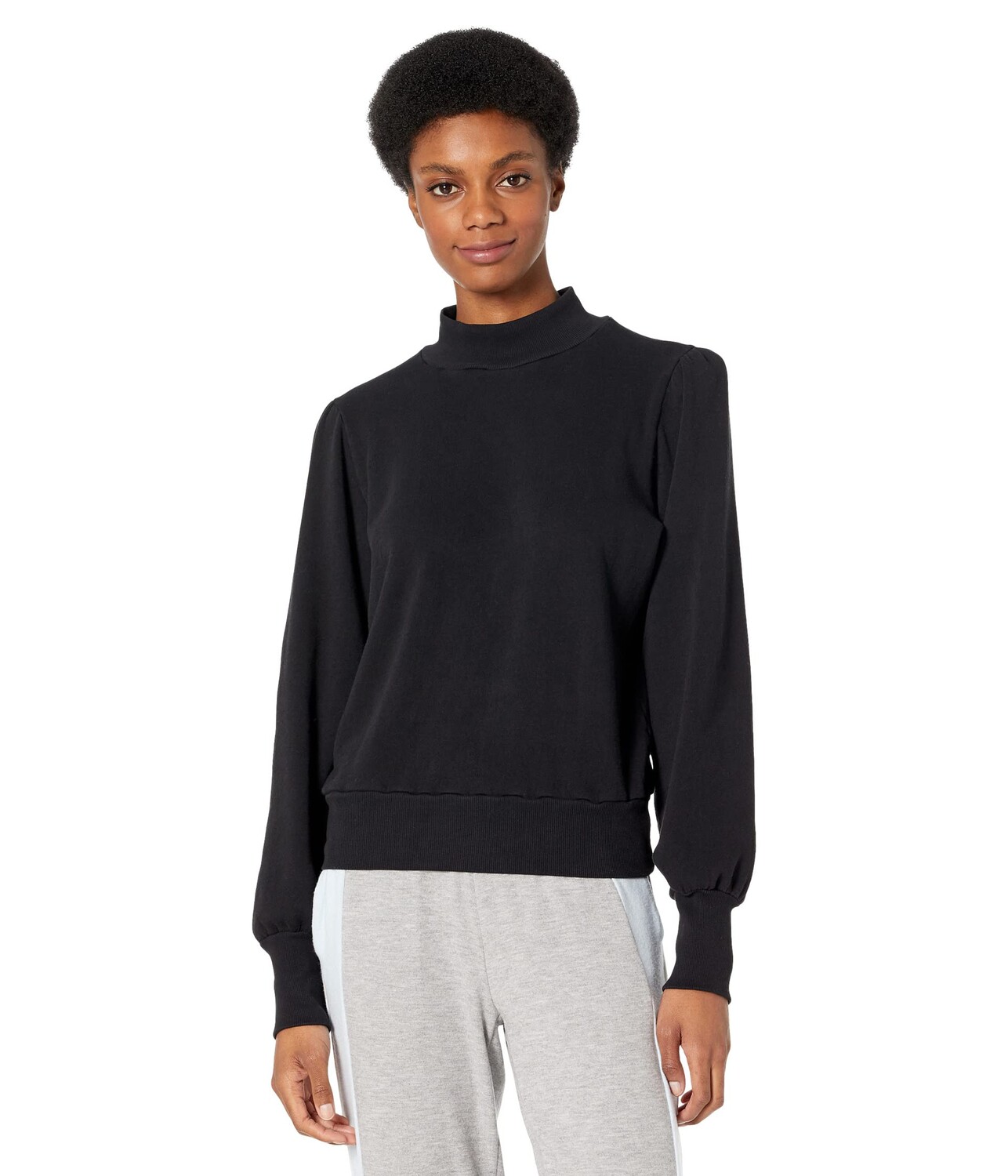 

Худи Michael Stars, Cozy Terry Paisley Puff Long Sleeve Mock Neck Sweatshirt