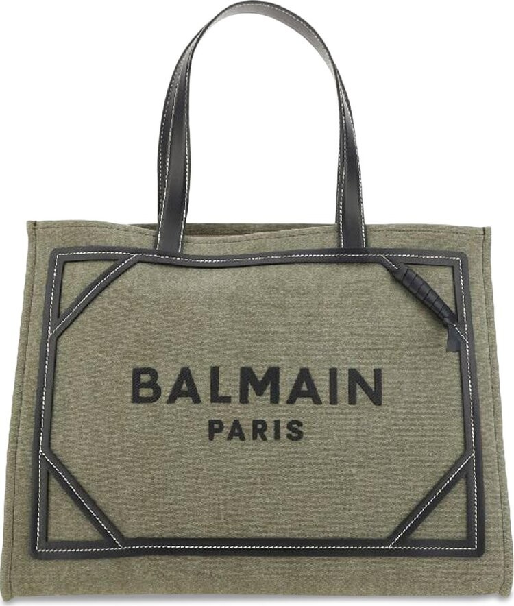 

Сумка Balmain B-Army Canvas Tote Bag Kaki/Black, бирюзовый