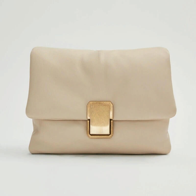 

Мини-сумка через плечо Massimo Dutti Padded Nappa Leather, белый