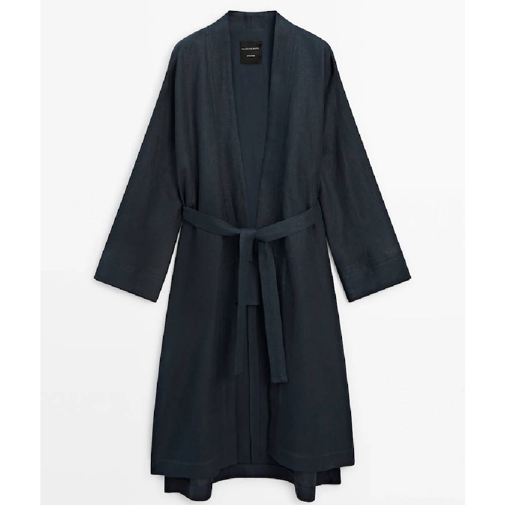 Кимоно Massimo Dutti Long, темно-синий кимоно massimo dutti long темно синий
