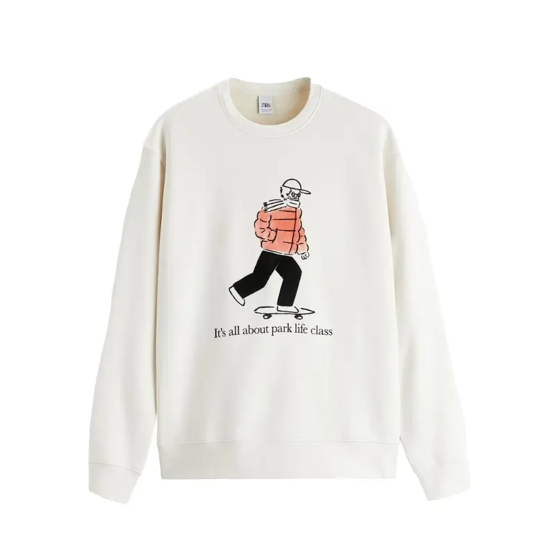 

Толстовка ZARA Park print, светло-бежевый