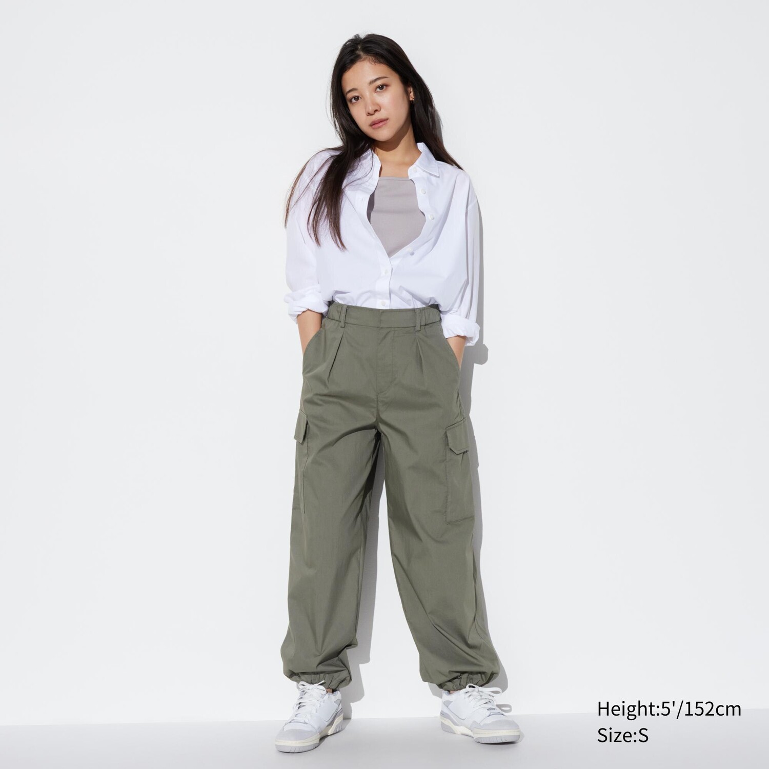 

Брюки-карго UNIQLO Easy укороченные, оливковый, Зеленый