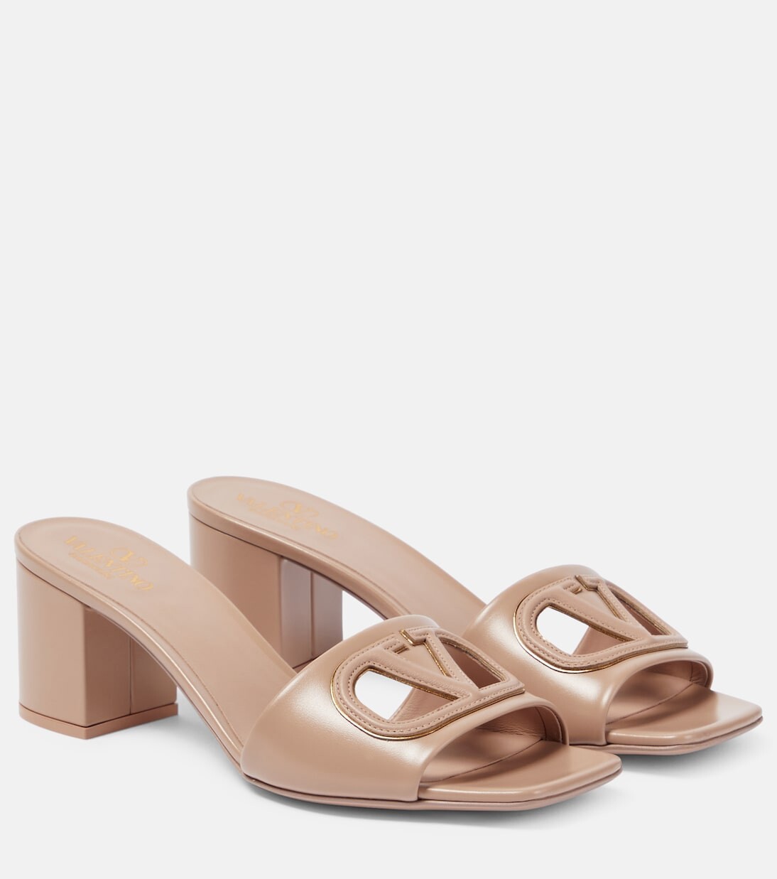 

Кожаные сандалии с логотипом Valentino Garavani, розовый