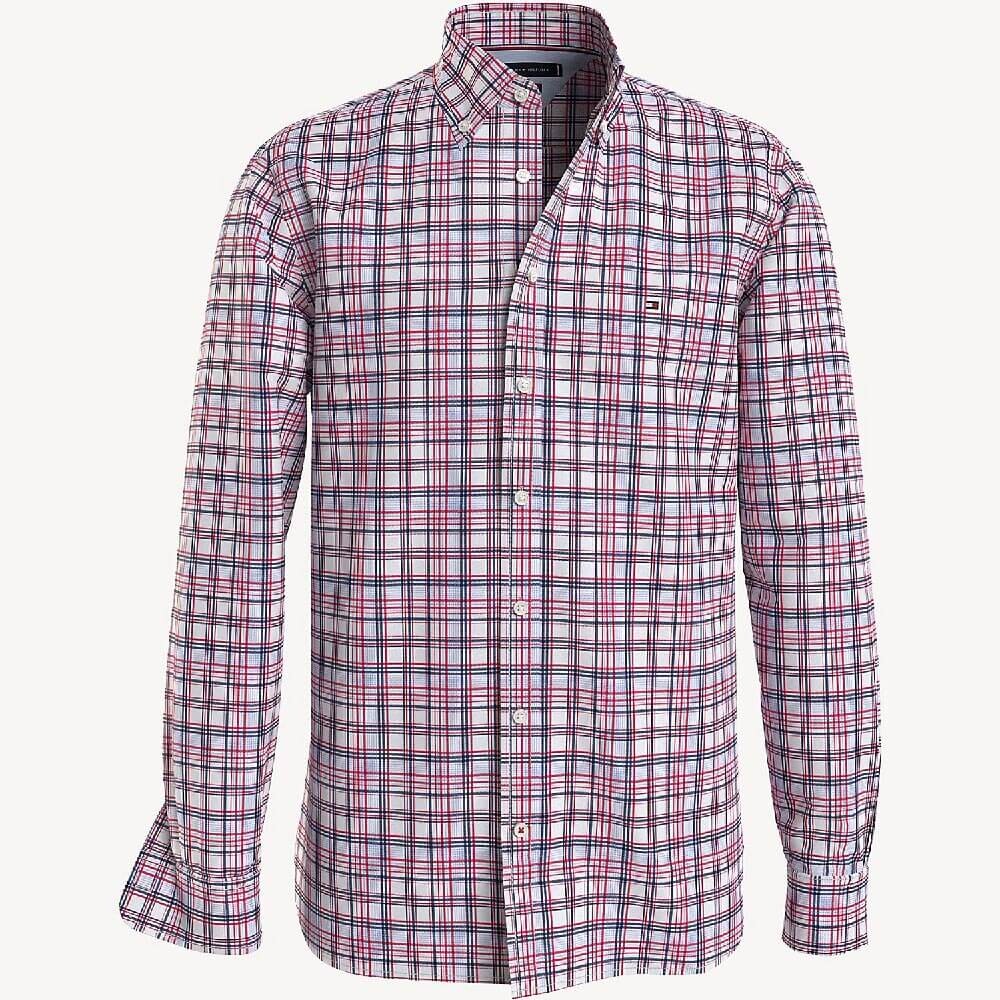 

Рубашка Tommy Hilfiger Regular Fit Check Print, темно-красный/бежевый
