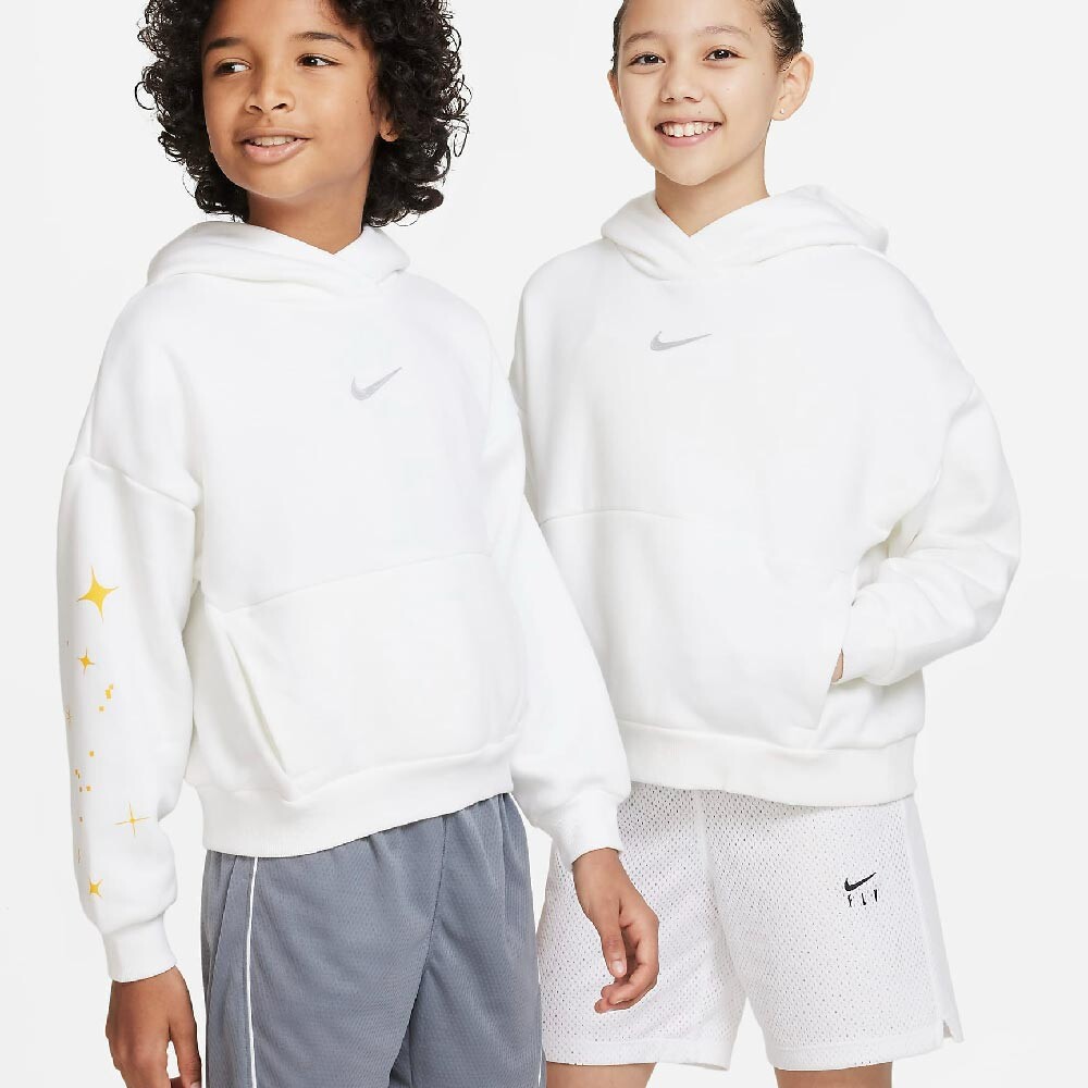 

Худи Nike Icon Fleece Big Kids' Oversized Pullover Basketball, белый