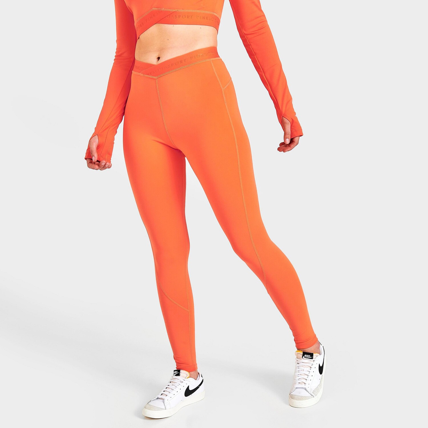 

Женские розовые тайтсы Soda Sport Topanga с перекрестной тесьмой Pink Soda Sport, апельсин