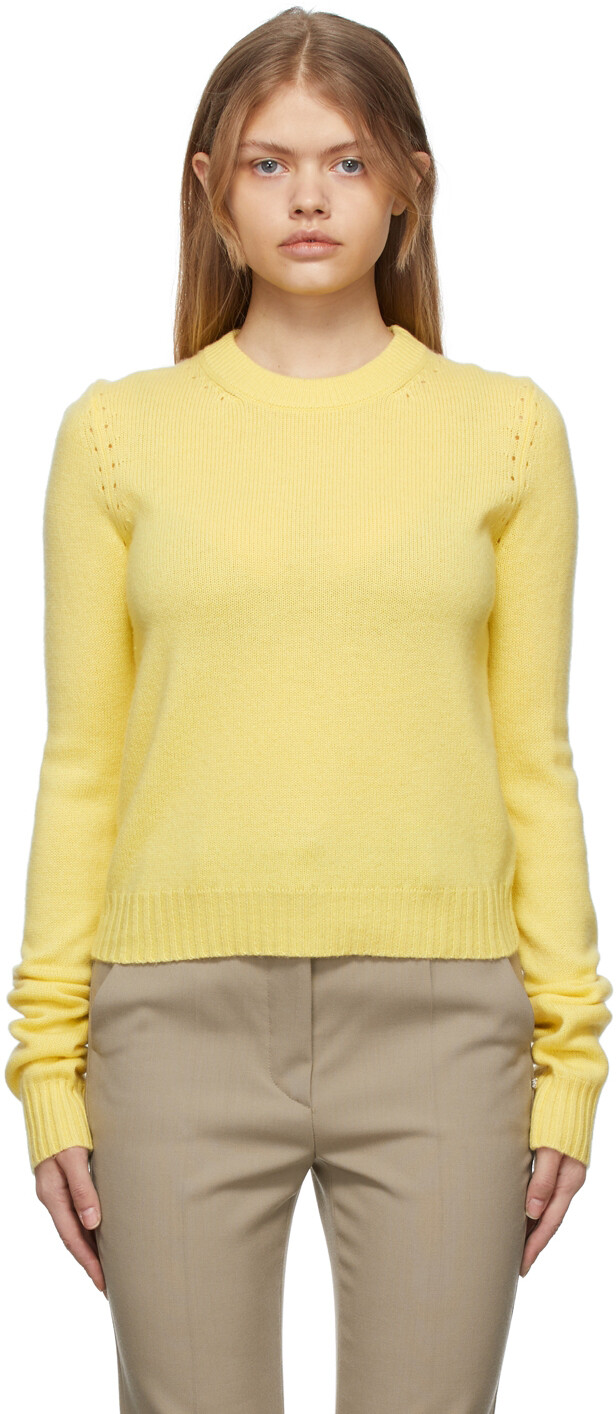

Желтый кашемировый свитер с круглым вырезом Agitare Sportmax
