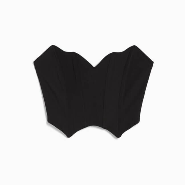 

Корсет Bershka V-neck Cropped, черный