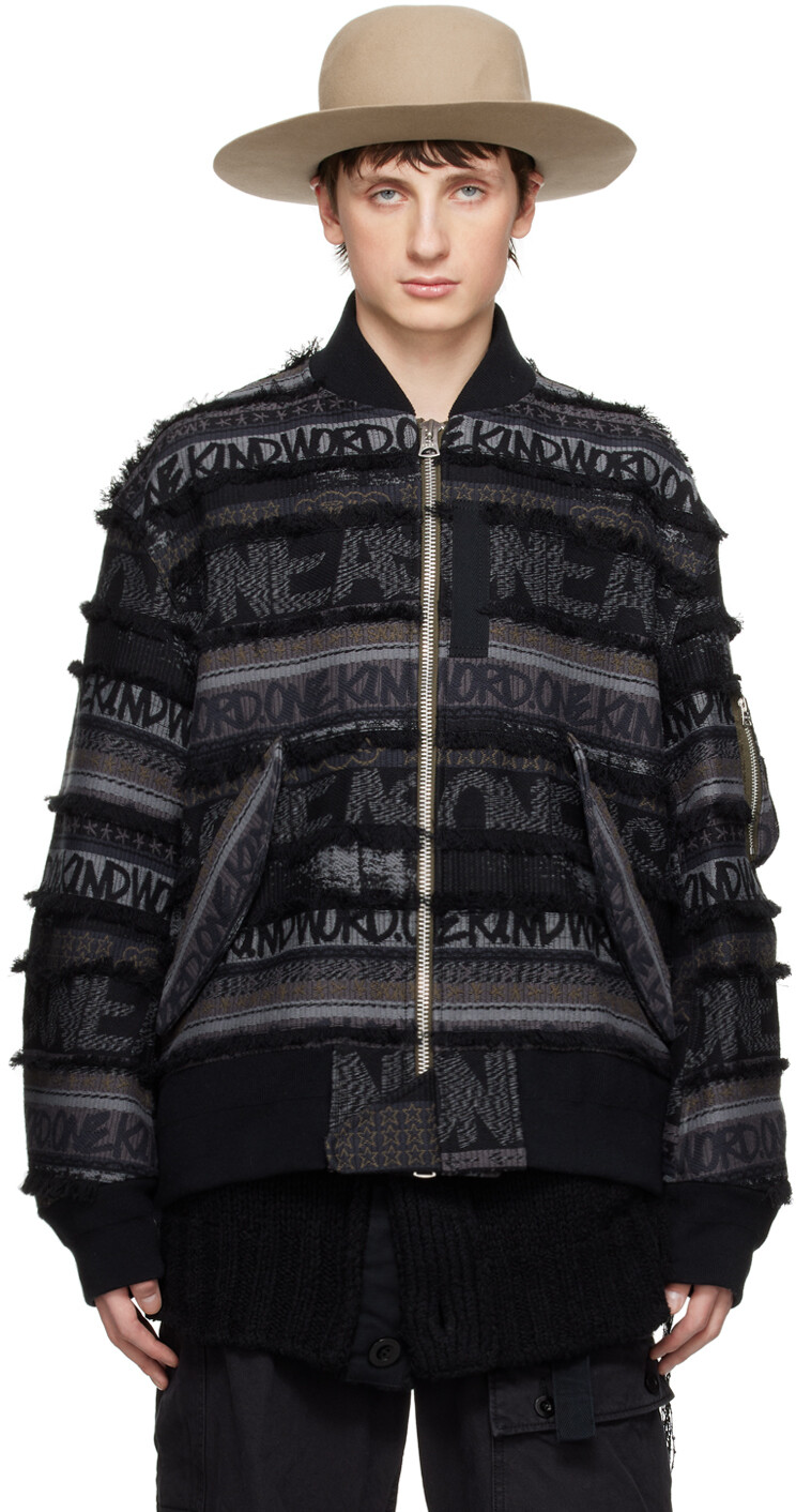 

Черный жаккардовый бомбер Eric Haze Edition sacai