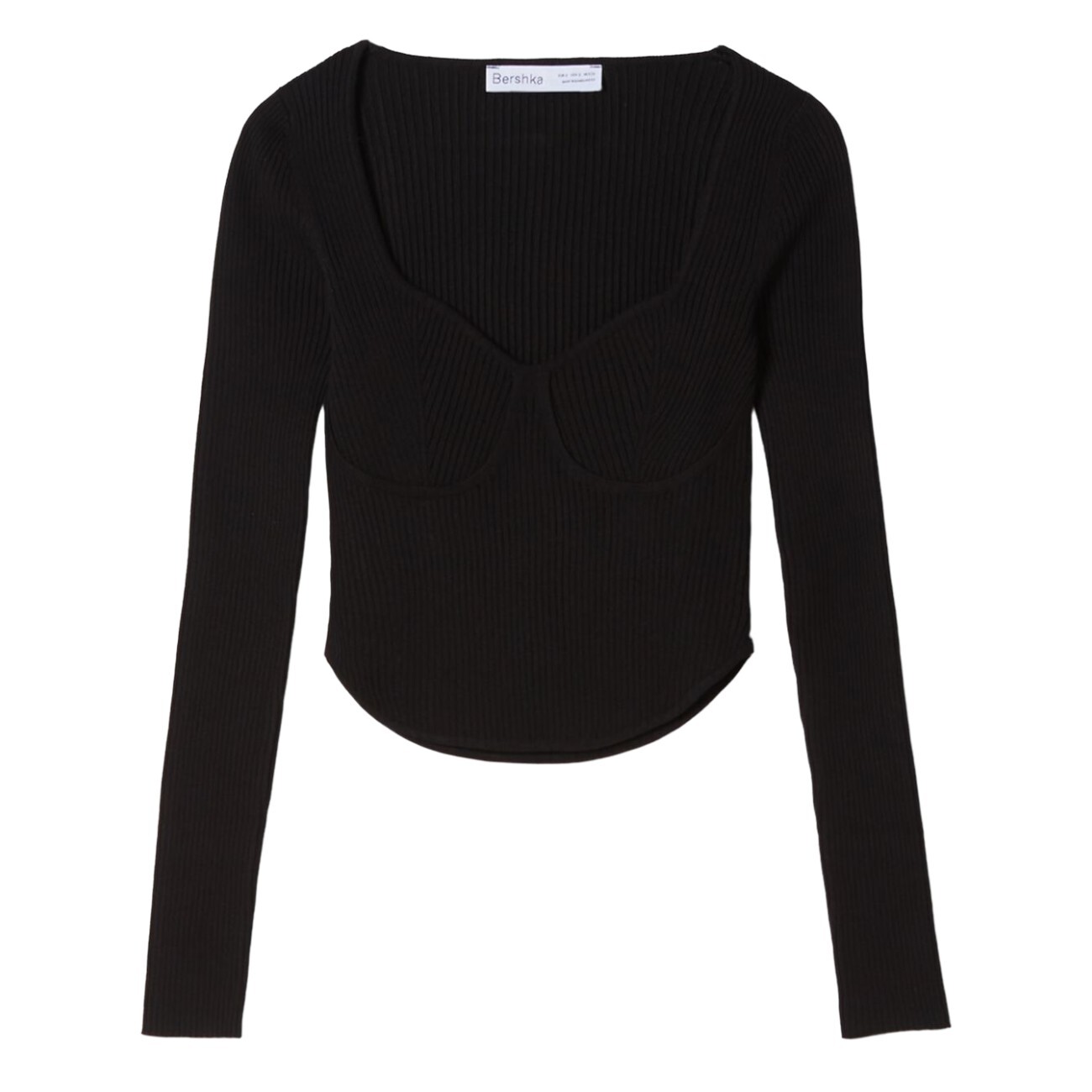 

Джемпер Bershka Ribbed Corset, черный