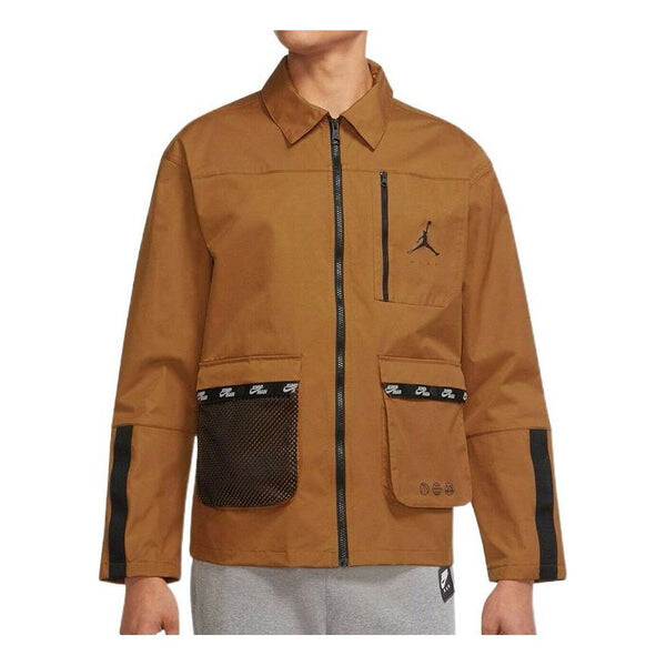 

Куртка Air Jordan SS22 Cargo Sports lapel Brown Yellow, Коричневый