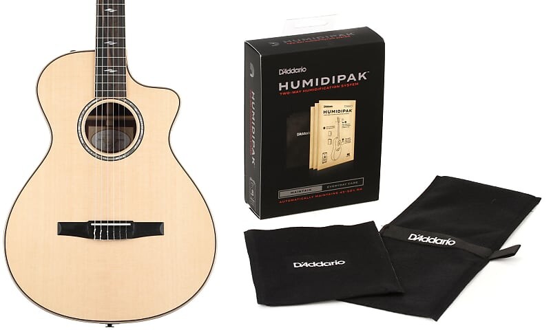 

Гитара Taylor 812ce-N Grand Concert с нейлоновыми струнами — натуральный комплект с увлажнителем D'Addario, поддерживающим автоматическую систему контроля влажности Taylor + D'Addario C801001303800077000=1 PW-HPK-01=1