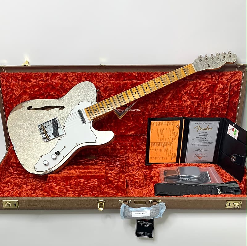 Fender Custom Shop LTD 60's Telecaster Thinline Relic - Silver Sparkle