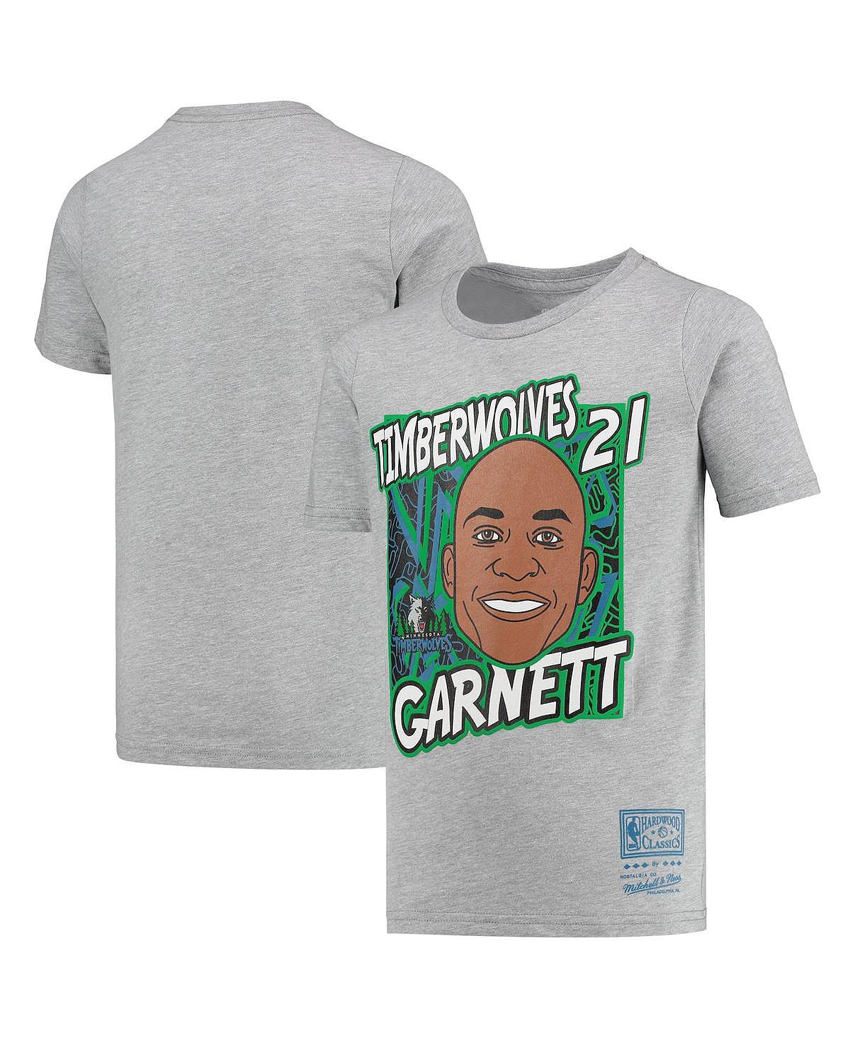 

Серая футболка Big Boys Kevin Garnett Minnesota Timberwolves Hardwood Classics King of the Court Player Mitchell & Ness, Серый