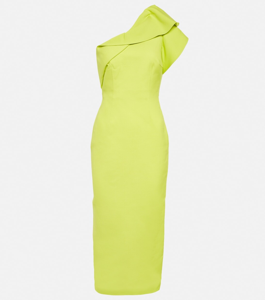 

Платье миди на одно плечо из смесовой шерсти ROLAND MOURET, желтый