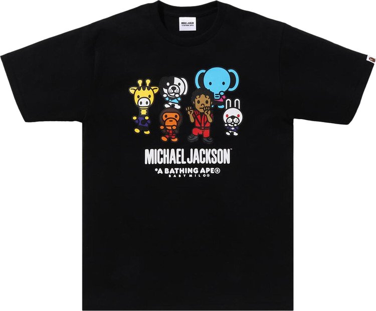 Футболка BAPE x Michael Jackson Baby Milo 'Black', черный футболка baby milo bape x xo the weeknd белая