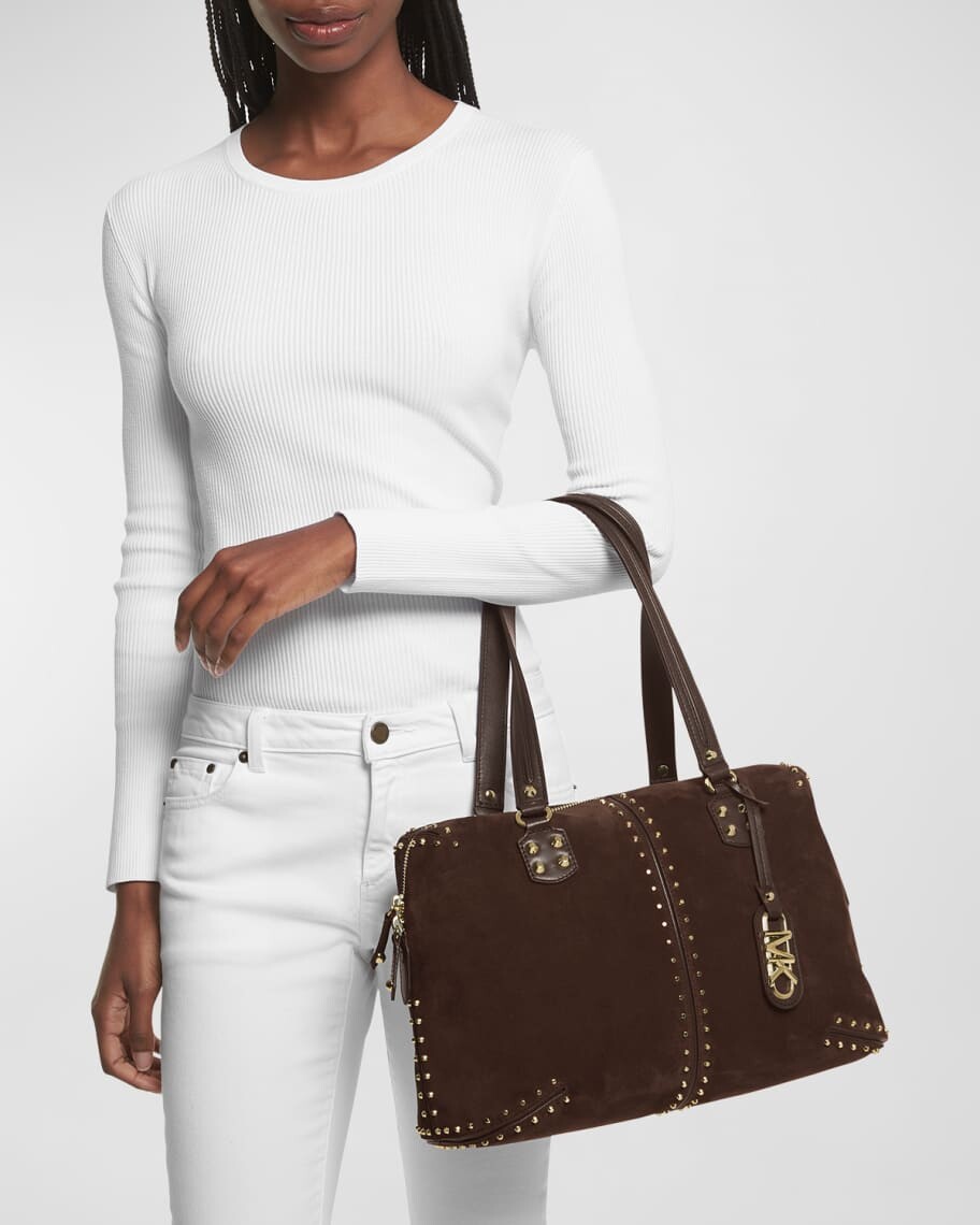 

Большая замшевая большая сумка с заклепками MICHAEL Michael Kors