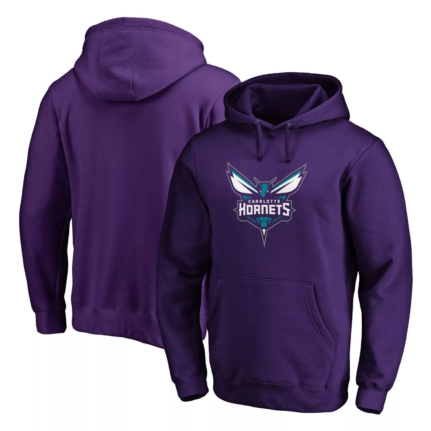 

Мужской фиолетовый пуловер с капюшоном и логотипом Charlotte Hornets Primary Team Fanatics