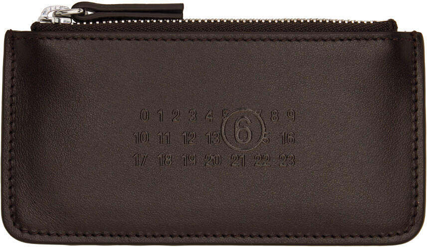 

Коричневая визитница с тиснением MM6 Maison Margiela