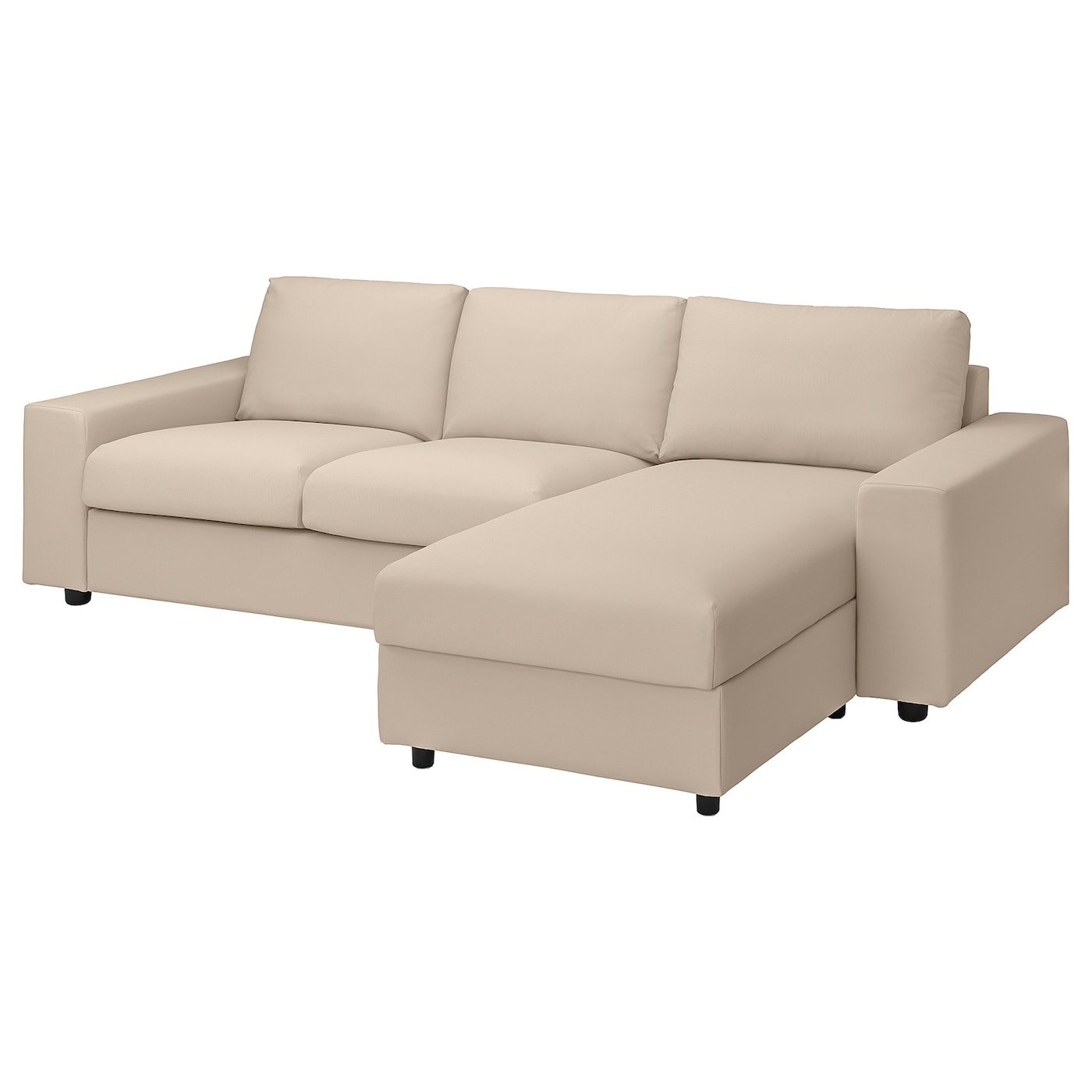 ВИМЛЕ 3-местный диван + диван, с широкими подлокотниками/Халларп бежевый VIMLE IKEA диван прямой смарт mille 09 3 х местный с подлокотниками еврокнижка а2491530061