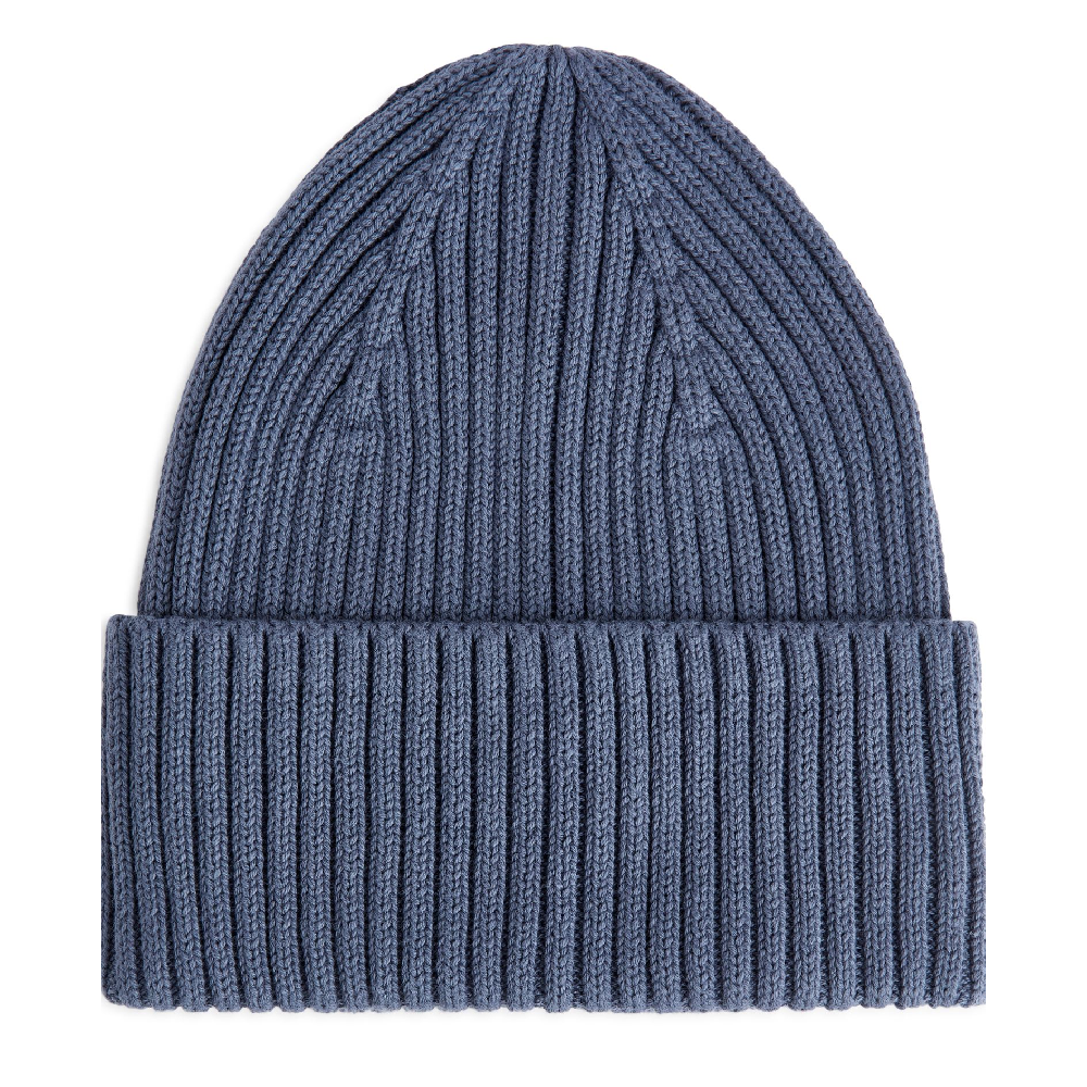 Шапка Arket Rib Knit, синий шапка бини шапка зимняя мужская женская кусто осенняя шапка шапка укороченная короткая шапочка с подворотом шерстяная