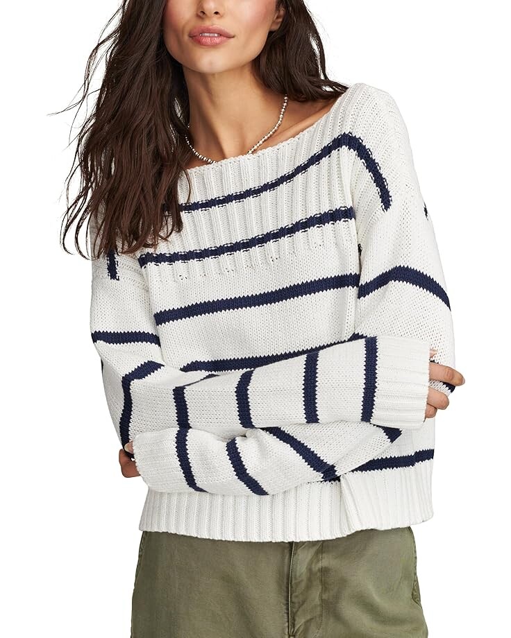 

Свитер Lucky Brand Striped Pullover Sweater, цвет Tofu Cadet Navy Str