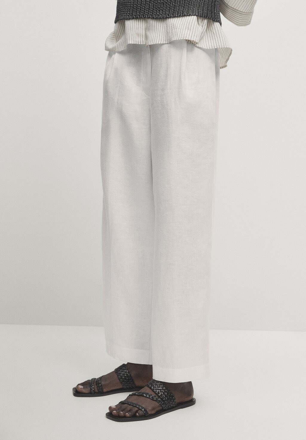 

Брюки DARTED Massimo Dutti, цвет white