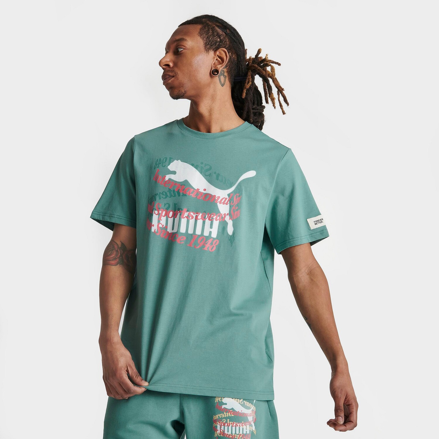 

Мужская футболка с графическим логотипом Puma Sportswear International, зеленый