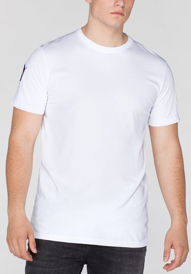 мужская футболка alpha industries nasa logo чёрный размер s Футболка Alpha Industries NASA, белая