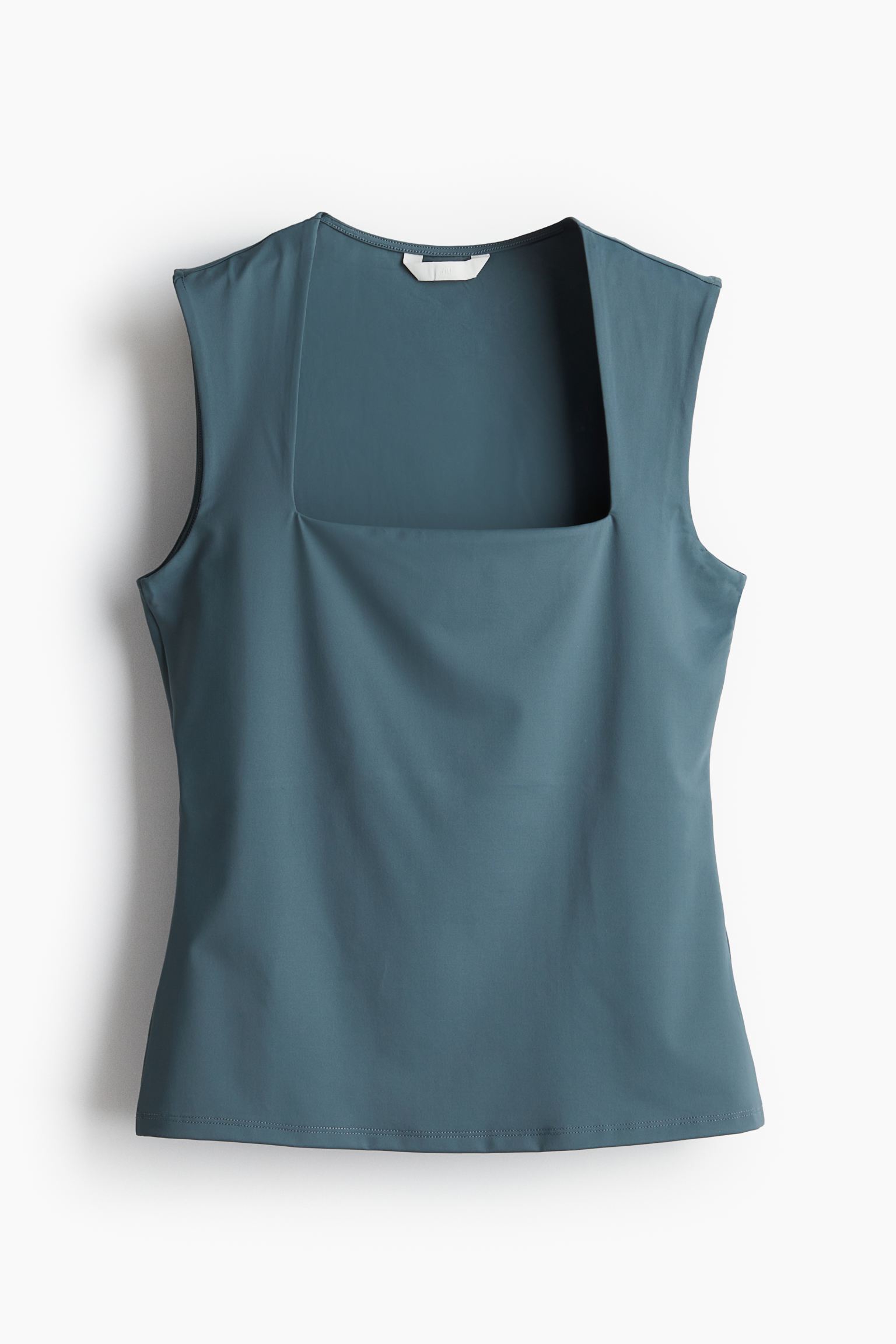 Топ H&M Square-neck Jersey, серо-синий топ бюстгальтер uniqlo square neck printed active wireless синий