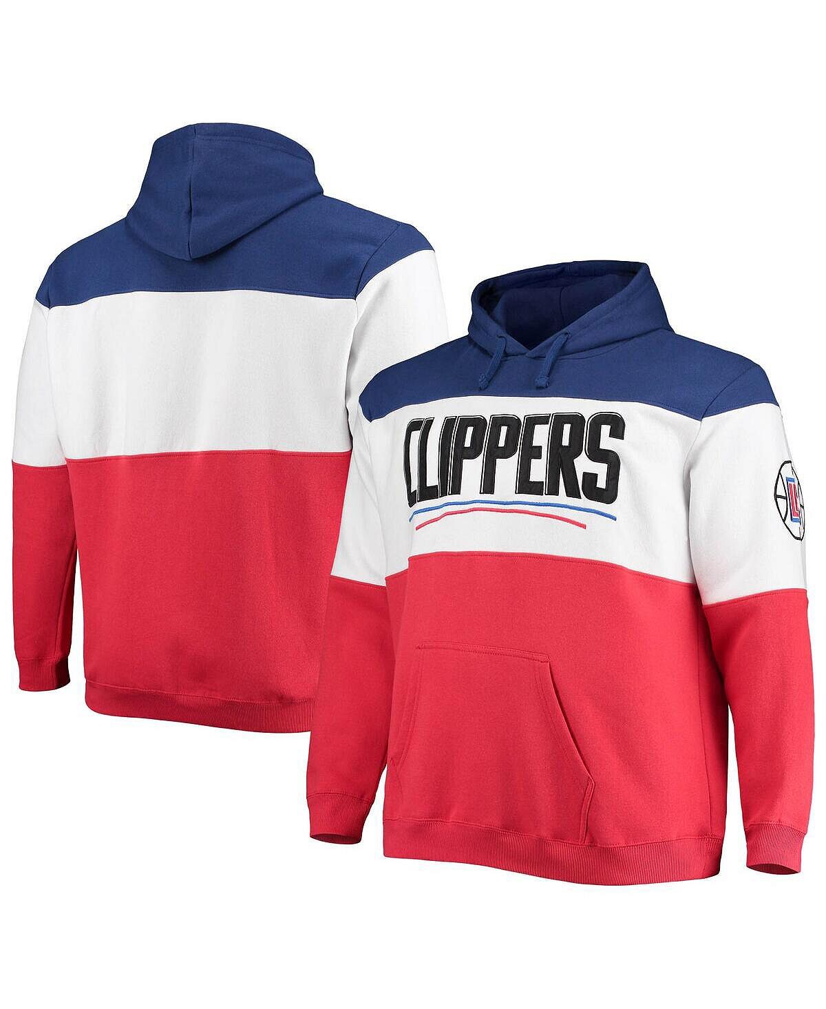 

Мужская королевская, красная толстовка с капюшоном la clippers big and tall с цветными блоками и надписью Fanatics, мульти