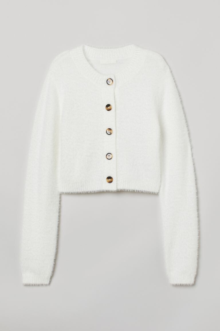 

Пушистый кардиган H&M, белый