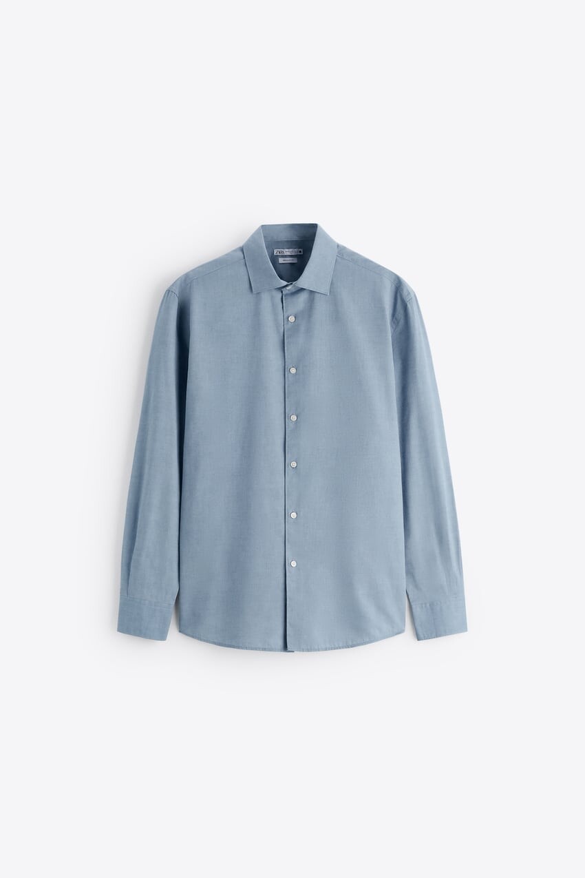 

Рубашка Zara textured, голубой
